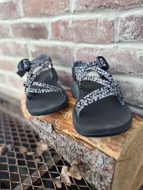 Teva Black and White Patterned Sport Sandals